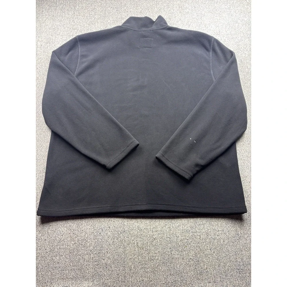 St. Johns Bay Mens Pullover Black Fleece Quarter Zip Mock Neck Long Sleeve‎ Men